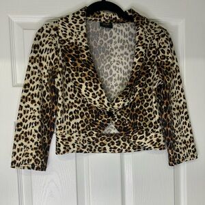 Stylish Leopard cropped jacket
